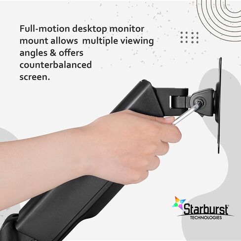 Flexion Black Series Adjustable Dual Monitor Desk Top Stand with Dual USB 2.0 Charging Ports is Compatible with Standard or Curved Monitors up to 32" in Saudi Arabia