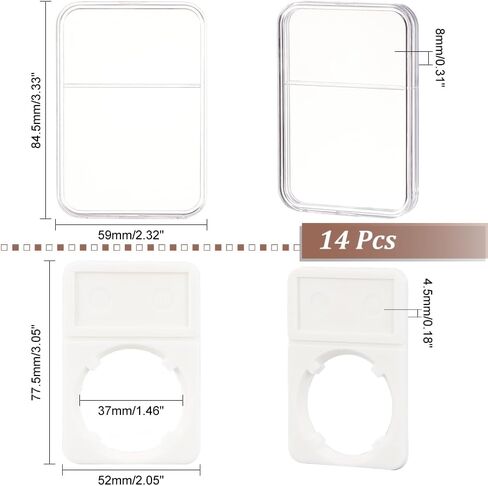 PH PandaHall 4 Sizes Coin Slab Snap Display Holder, 8pcs White Coin Cases for Collectors 24 29 34 38mm Coin Display Box Plastic Dollar Coin Holder with Clear Cases for Coin Collection Supplies in Saudi Arabia