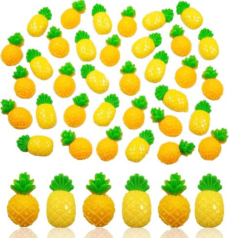 Suartus Fruit Resin Flatback Beads Charms, 100Pcs Resin Pineapple Flatback Charms Slices Flatback Buttons for DIY Phone Case Scrapbooking Embellishment Crafts Making Jewelry Decor (2styles Pineapple) in Saudi Arabia