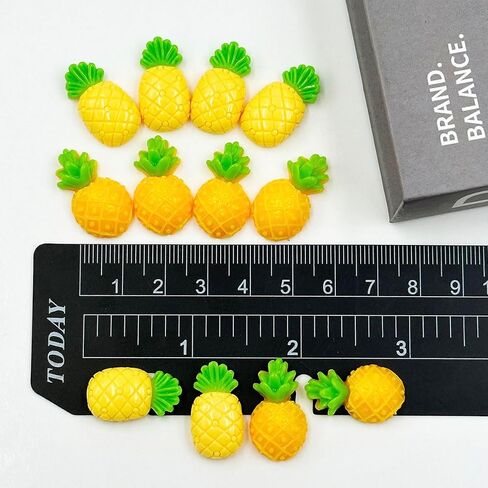Suartus Fruit Resin Flatback Beads Charms, 100Pcs Resin Pineapple Flatback Charms Slices Flatback Buttons for DIY Phone Case Scrapbooking Embellishment Crafts Making Jewelry Decor (2styles Pineapple) in Saudi Arabia