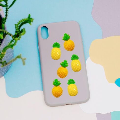 Suartus Fruit Resin Flatback Beads Charms, 100Pcs Resin Pineapple Flatback Charms Slices Flatback Buttons for DIY Phone Case Scrapbooking Embellishment Crafts Making Jewelry Decor (2styles Pineapple) in Saudi Arabia