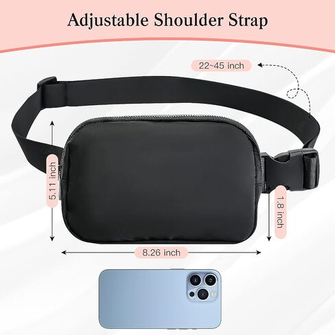 Kathylighting Belt Bag for Women Crossbody, Sling Bags Cross Body Bag Fanny Waist Packs Purses for Men, Adjustable Strap Small Chest Bag Front Sling Bags for Running Hiking Travelling Workout, Black in Saudi Arabia