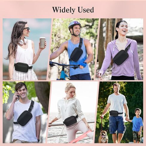Kathylighting Belt Bag for Women Crossbody, Sling Bags Cross Body Bag Fanny Waist Packs Purses for Men, Adjustable Strap Small Chest Bag Front Sling Bags for Running Hiking Travelling Workout, Black in Saudi Arabia