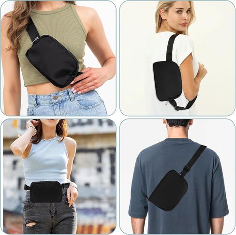 Belt Bag for Women, Mini Portable Fanny Pack with Adjustable Strap Black Unisex Crossbody Waist Packs for Women and Men Outdoor Travel Camping Running Sports in Saudi Arabia