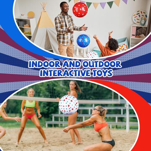 12 Pieces Patriotic Inflatable Pool Beach Balls 12 Inch USA Beach Ball Fourth of July Pool Ball for Swimming Pool, Beach, Summer Party Favors in Saudi Arabia