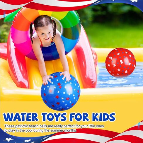12 Pieces Patriotic Inflatable Pool Beach Balls 12 Inch USA Beach Ball Fourth of July Pool Ball for Swimming Pool, Beach, Summer Party Favors in Saudi Arabia