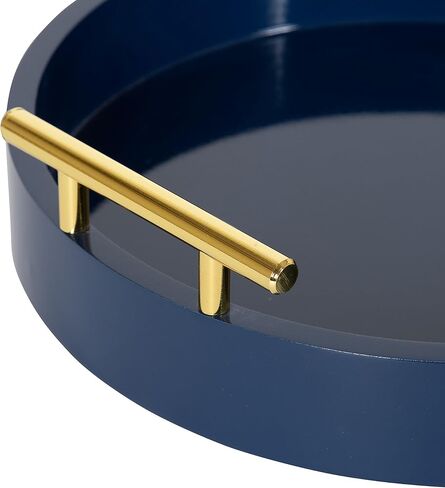 Kate and Laurel Lipton Modern Round Tray Set, Set of 2, Sand and Gold, Glam Decorative Tray Set for Storage and Display in Saudi Arabia