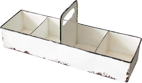 صينية تزيين مشقوقة من المينا البيضاء الريفية للمنزل والحديقة in Kuwait