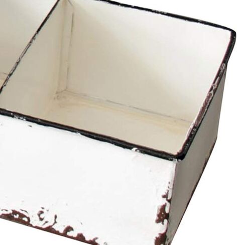 صينية تزيين مشقوقة من المينا البيضاء الريفية للمنزل والحديقة in Kuwait