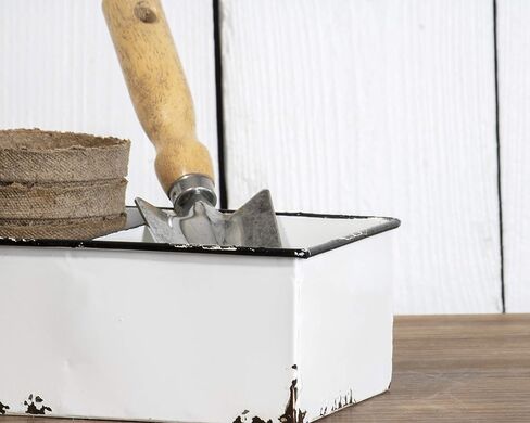 صينية تزيين مشقوقة من المينا البيضاء الريفية للمنزل والحديقة in Kuwait