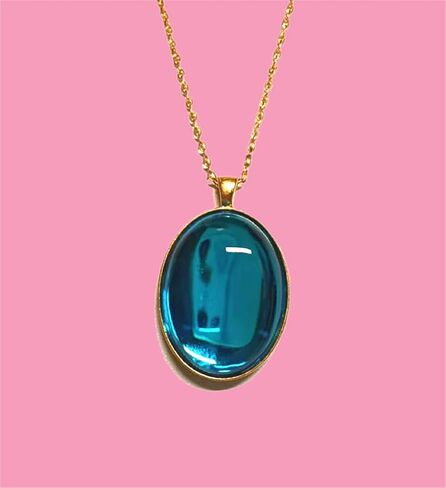 Princess Earrings +Necklace,Anime Cosplay Blue Ball Drop Earring for Women in Saudi Arabia