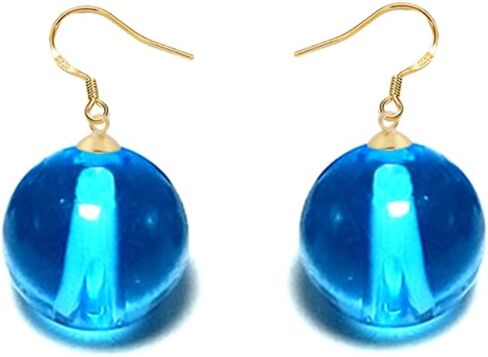 Princess Earrings +Necklace,Anime Cosplay Blue Ball Drop Earring for Women in Saudi Arabia