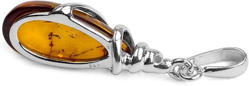 Amber Sterling Silver Drop Dangle Earrings Pendant Necklace 18 Inches in Saudi Arabia