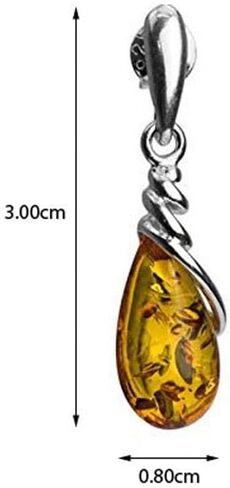 Amber Sterling Silver Drop Dangle Earrings Pendant Necklace 18 Inches in Saudi Arabia