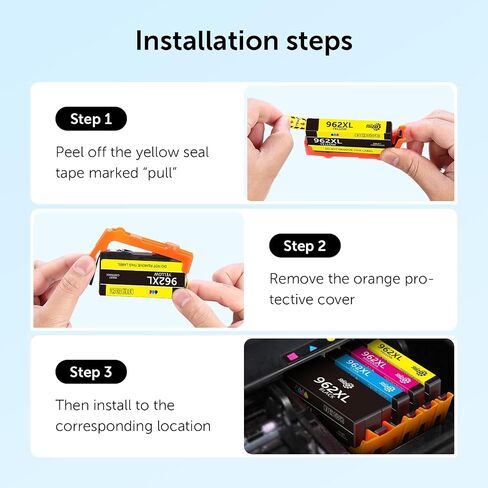 962XL Ink Cartridges Combo Pack Compatible for HP Ink 962XL Black and Color High Yield Work with HP OfficeJet Pro 9010 9012 9015 9020 9018 9025 9019Printers (4 Pack) in Saudi Arabia