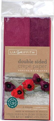 Lia Griffith Double Sided Crepe Paper Folds Roll, 6.7-Square Feet, Blush and Chiffon, Petal and Peach in Saudi Arabia