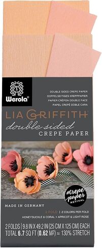 Lia Griffith Double Sided Crepe Paper Folds Roll, 6.7-Square Feet, Blush and Chiffon, Petal and Peach in Saudi Arabia