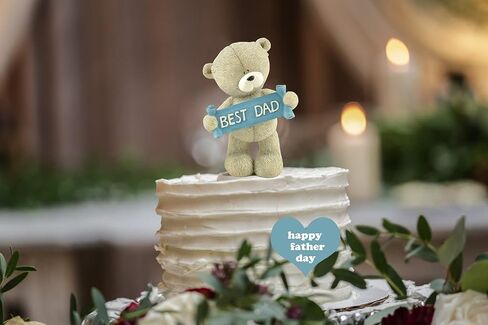 تمثال دب تيدي قابل للتجميع من إيناس - غلاف مثالي للكيك للأب، بطول 9.9 سم in Kuwait
