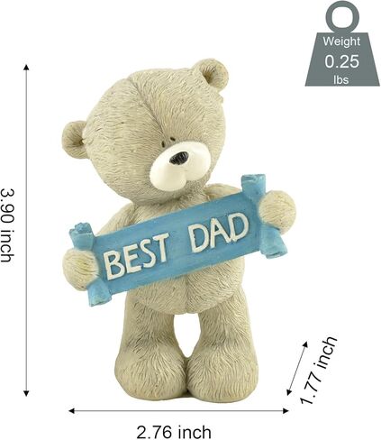 تمثال دب تيدي قابل للتجميع من إيناس - غلاف مثالي للكيك للأب، بطول 9.9 سم in Kuwait