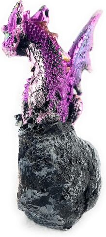 Ain’t It Nice Dragon Statue Rock Faux Geode Cavern Sparkling Medieval Collectible Fantasy Dragon Figurine Décor, Purple 3.5(L) X 2.5(W) X 5.5(H) inches in Saudi Arabia