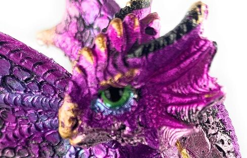 Ain’t It Nice Dragon Statue Rock Faux Geode Cavern Sparkling Medieval Collectible Fantasy Dragon Figurine Décor, Purple 3.5(L) X 2.5(W) X 5.5(H) inches in Saudi Arabia