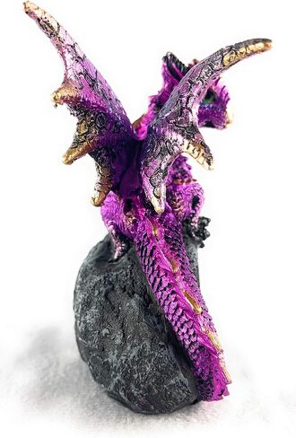 Ain’t It Nice Dragon Statue Rock Faux Geode Cavern Sparkling Medieval Collectible Fantasy Dragon Figurine Décor, Purple 3.5(L) X 2.5(W) X 5.5(H) inches in Saudi Arabia