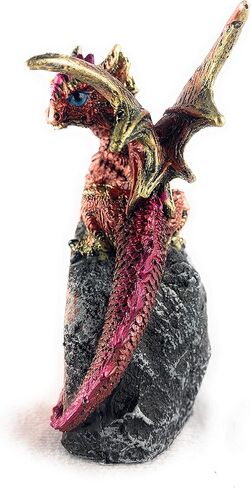 Ain’t It Nice Dragon Statue Rock Faux Geode Cavern Sparkling Medieval Collectible Fantasy Dragon Figurine Décor, Purple 3.5(L) X 2.5(W) X 5.5(H) inches in Kuwait