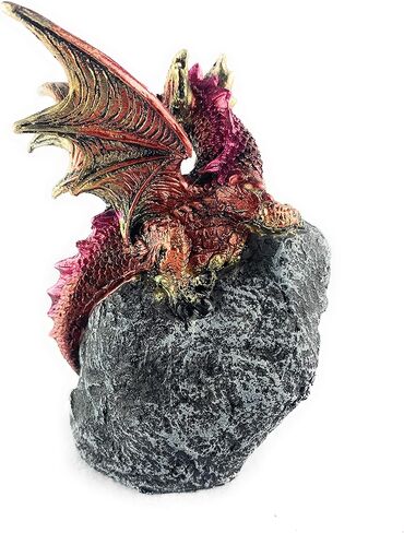 Ain’t It Nice Dragon Statue Rock Faux Geode Cavern Sparkling Medieval Collectible Fantasy Dragon Figurine Décor, Purple 3.5(L) X 2.5(W) X 5.5(H) inches in Kuwait