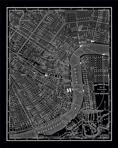 Stupell Home Décor New Orleans 1985 Vintage Map Stretched Canvas Wall Art، 16 × 1.5 × 20، صُنع بفخر في الولايات المتحدة الأمريكية in Kuwait