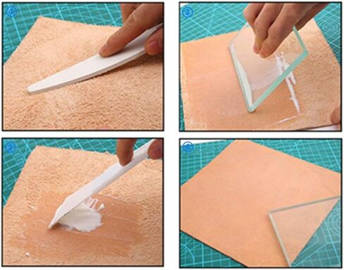 DIY Leather Craft Glass Slicker for Burnishing, Leather Polishing Tempered Glass Burnisher Slicker Plate Leather Craft Tools in Saudi Arabia