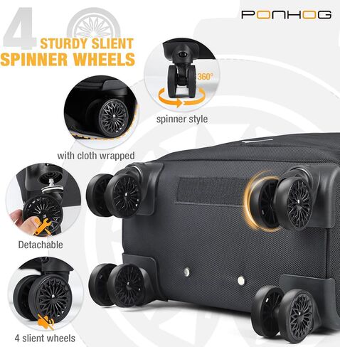 حقيبة ظهر متدحرجة - حقيبة ظهر للكمبيوتر المحمول مقاس 17 بوصة مع عجلات معتمدة للسفر وحقائب ظهر من النايلون 1680D قابلة للإزالة للرجال والنساء مناسبة للسفر والعمل والكلية التجارية in Kuwait