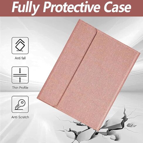 حافظة آيباد الجيل العاشر مع لوحة مفاتيح 2022 مقاس 10.9 بوصة - 7 ألوان بإضاءة خلفية، لوحة مفاتيح بلوتوث لاسلكية قابلة للفصل - غطاء فوليو ذكي مع حامل أقلام - حافظة لوحة مفاتيح آيباد الجيل العاشر، ذهبي وردي in Kuwait