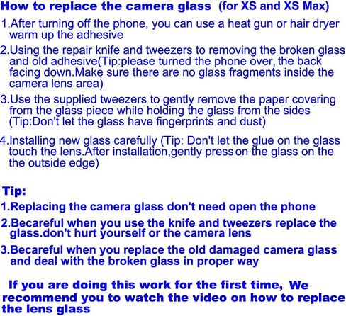 استبدال عدسة زجاجية للكاميرا الخلفية الأصلية من OEM لهاتف iPhone Xs وiPhone Xs Max مع لاصق مثبت مسبقًا مع مجموعة أدوات in Kuwait