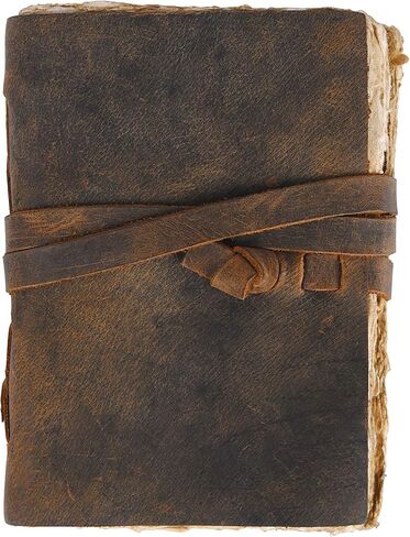 Vintage Leather Journal Notebook Antique Vintage Paper - Handmade Leather Bound Journal for Men Women Deckled Edge Paper Writing Drawing – Small Book of Shadows Brown Pocket Journal Diary Travel ELIZO in Saudi Arabia