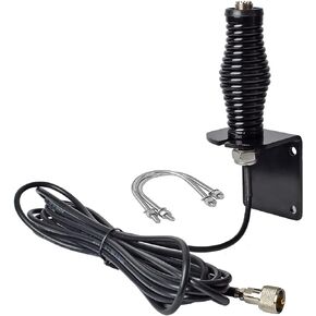 UAYESOK Heavy-Duty Antenna Spring Mount Bracket SO239 Fitting, Outdoor Mobile Radio Antenna Mounting Kit for PL259 Antenna HT Mobile Transceiver Off-Road Vehicle Truck Jeep SUV Car