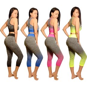 Miss Sporty Two-Piece top tank and leggins Outfit Set, Workout, Tracksuit, Yoga and Sport Woman Apparel Grey