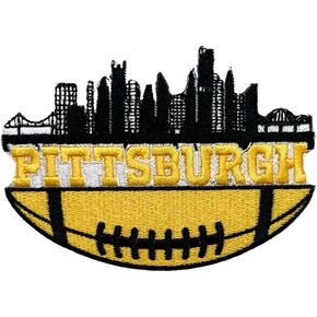 Siam Accs Rugby Fans Pittsburgh City Logo Patch Embroidery American Football Fan Favorite Team Iron On Sew On for Clothing Backpacks Jeans Motorcycle Sew On Custom Jackets Hats Tactical Bags
