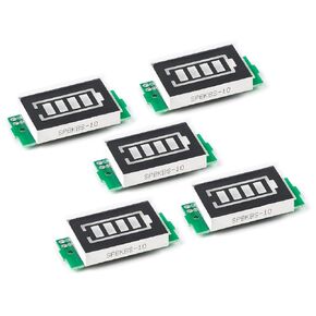 5Pcs 1S 2S 3S 4S 5S 6S 7S 8S Battery Capacity Indicator Module 3-34V Lithium Battery Charge Indicator Module Blue LED Display 5mA