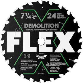 FLEX 7-1/4-inch 24T Demolition Superior Framing/Forming Wood Circular Saw Blade - FA201003-10B