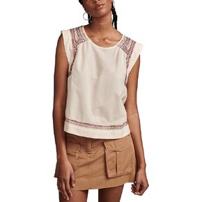 Lucky Brand Women's Embroidered High Low Slvless Blouse