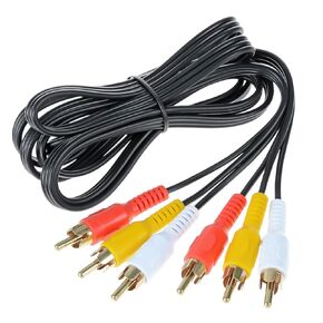 3RCA Audio/Video Composite Cable Gold Plated DVD/VCR/SAT Yellow/White/red connectors 3 Male to 3 Male (3 Feet)