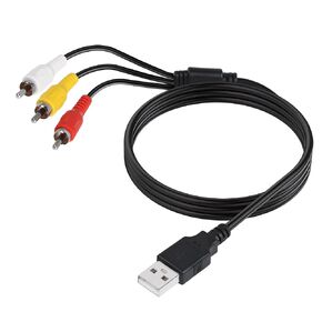 YACSEJAO USB to 3RCA Cable 5 Feet/1.5M USB Male to 3 RCA Male Jack Splitter Audio Video AV Composite Adapter Cable for Vizio tv & Video