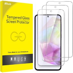 JETech Screen Protector for Samsung Galaxy A35 5G 6.6-Inch, 9H Tempered Glass Film, Anti-Scratch, HD Clear, 3-Pack
