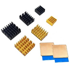 Raspberry Pi 4b Heatsink Kit Aluminum + Copper Pad Heat Sink Thermal Conductive Adhesive Tape for Cooling Cooler Raspberry Pi 4 Model B (8PCS)