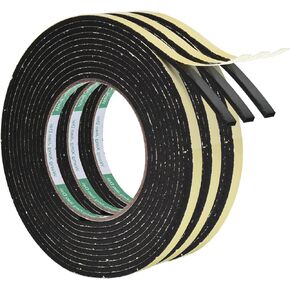PATIKIL 16.4ft/5m Weather Stripping Door Seal Strip, 2 Roll EVA Foam Seal Tape Self Adhesive Strip 5mm Wide 1mm Thick for Door Window Insulation