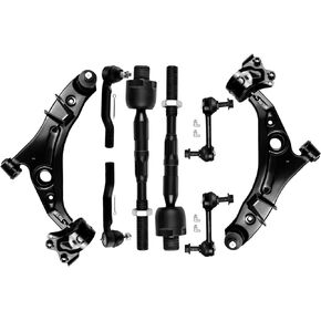 SCITOO 8pcs Front Suspension Kit - 2 Lower Control Arm 2 Sway Bar Link 2 Outer 2 Inner Tie Rod End Replacement For Ford Edge For Lincoln MKX 2007 2008 2009 2010 2011 2012 2013 2014