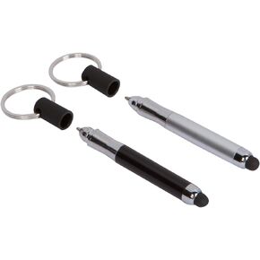 Stylus Pen Keychain (2 Pack) - No Touch, 2-in-1 Accessory - Mini Stylus Keychain Pen - 2 Pack