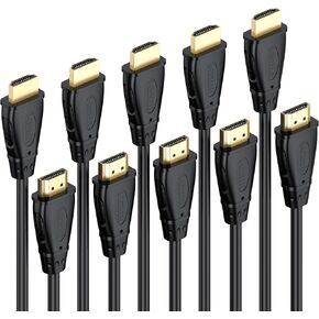 كابل HDMI بطول 6 أقدام، 10 حزم، كابل 4K ARC/eARC HDMI 2.0 لمكبرات الصوت، كابلات HDMI عالية السرعة لـ HDCP 2.2، HDR، السينما، التلفزيون، PS4، PS5، Xbox، Roku، مشغل Bluray، الكمبيوتر، الشاشة والمزيد... in Kuwait