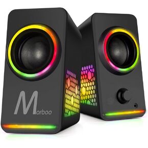 Computer PC Speakers, Dynamic RGB Gaming Speakers with Volume Control, HiFi Stereo Sound Quality 3.5mm AUX Desktop Speakers, USB Powered Monitor Speakers for PC,Laptops,Desktops,Phone,Game Machine in Kuwait