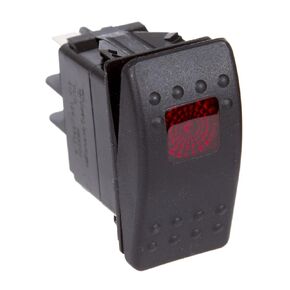 Daystar, Universal Rocker Switch with Red Light, 20 Amp, Single Pole, KU80014, Made in America